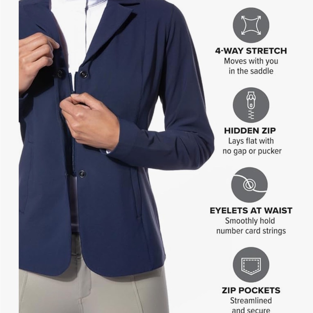 Kerrits Deep Blue Women's equestrian Blazer - Picture 4 of 4